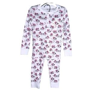 Roller Rabbit Girls Size 6 Pink Mouse Gym Rats PJs Pajama Set